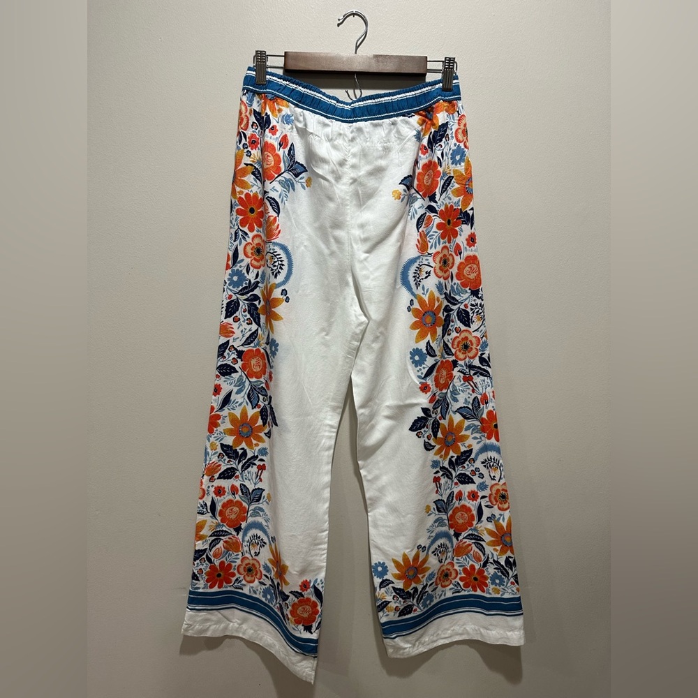 Anthropologie Floral White and Blue Pajama Set - Picture 6 of 12